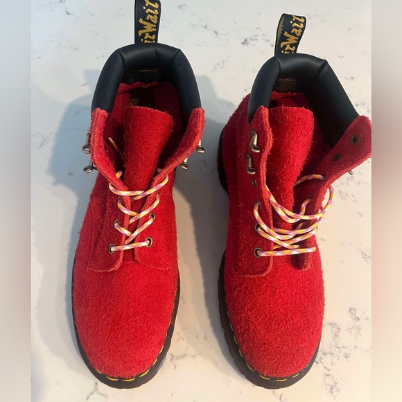 Dr.Martens  Men’s 939 Ben Suede Red Padded Collar Lace Up Boots New - Picture 4 of 16